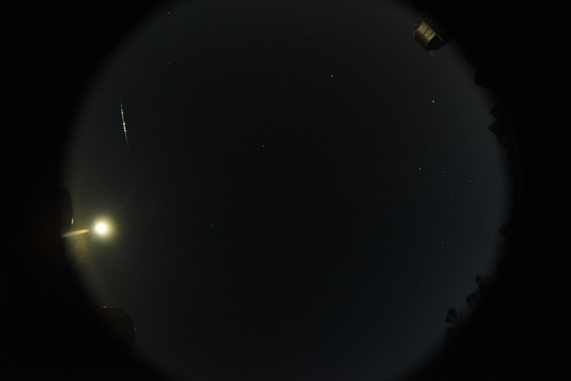 All-sky photo of the fireball captured by the Mount Stromlo camera system during the very first night of it's operation.