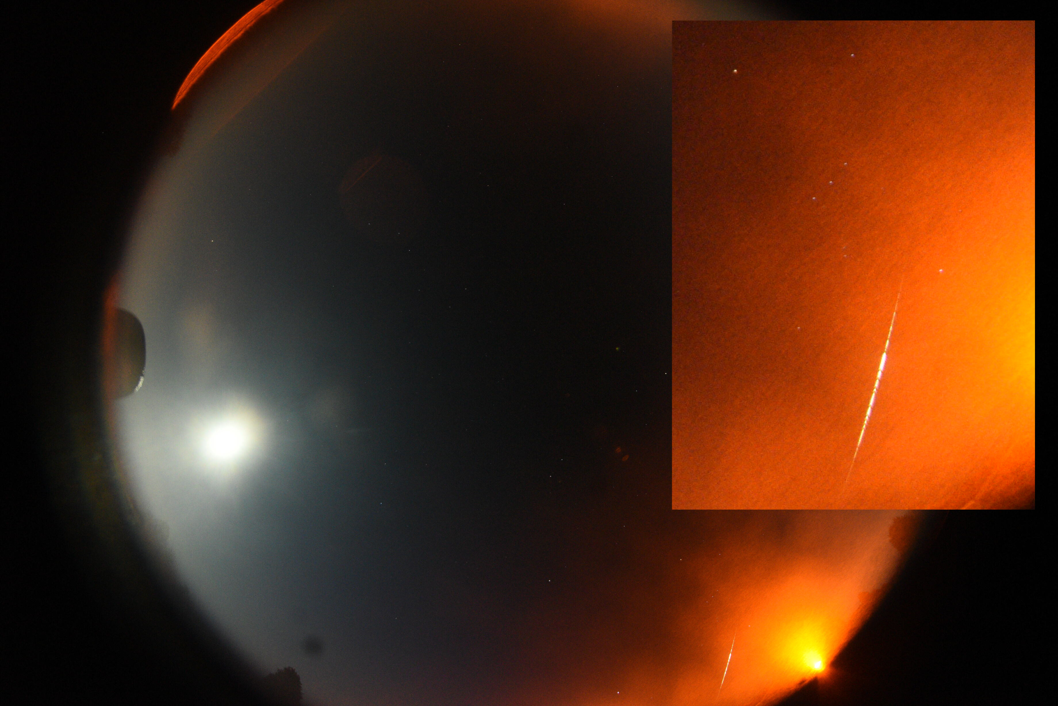 The fireball captured by the UKFN camera at Lincoln (credit: Sarah McMullan, UKFN, Global Fireball Observatory)