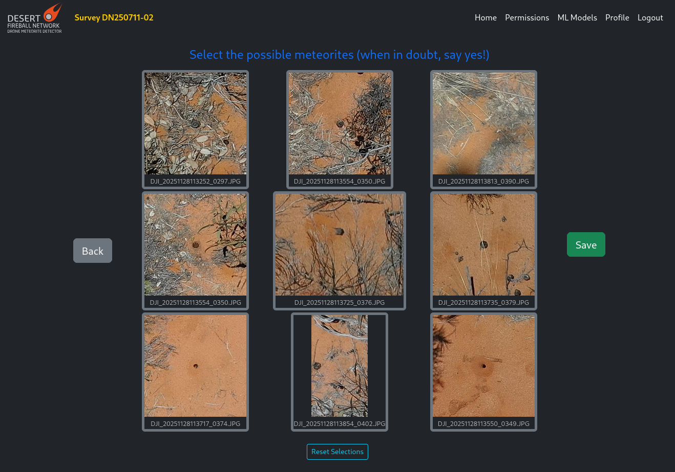 Stage 1 candidate selection process. Most are spider holes and gumnuts.