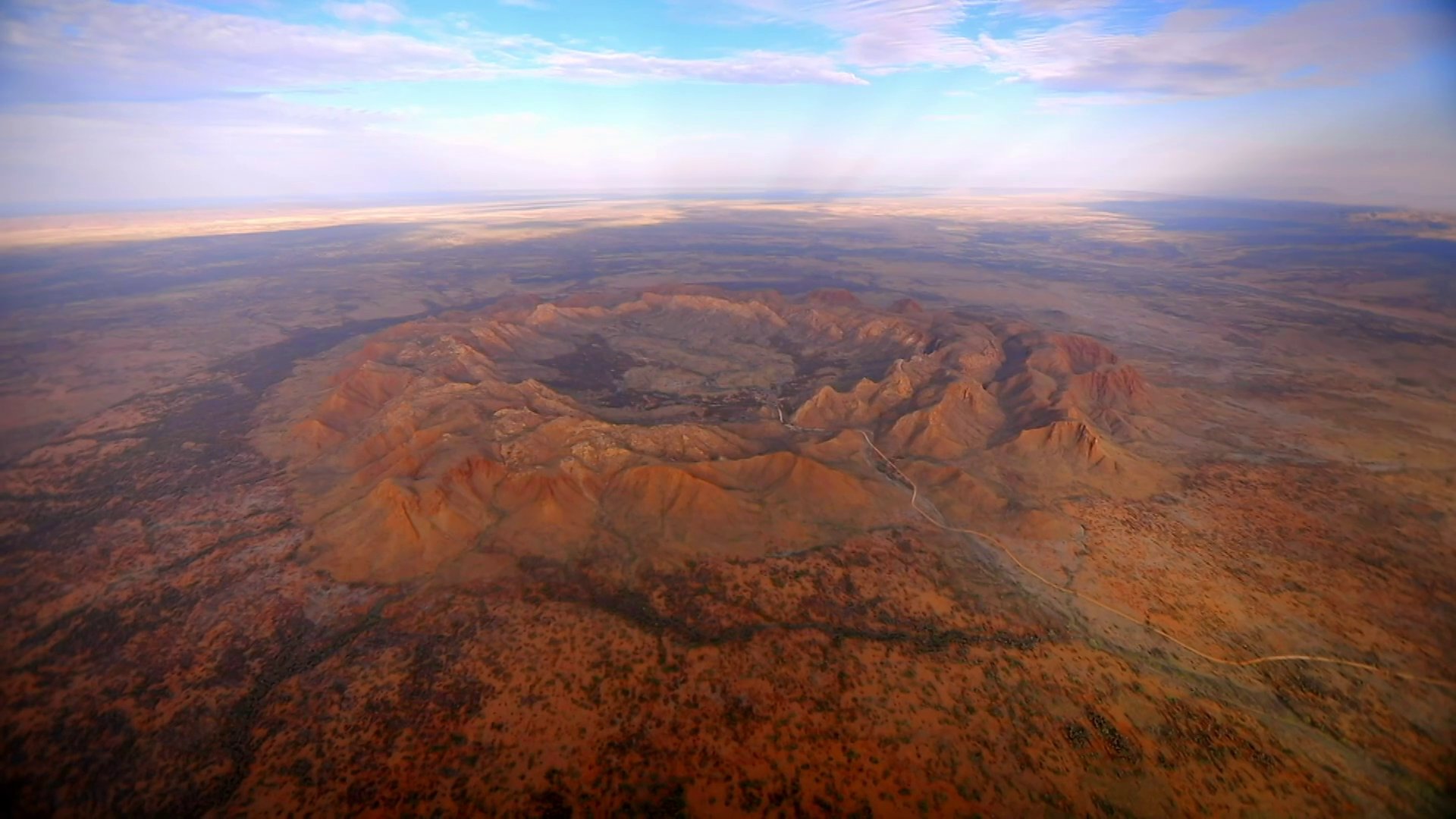 The Gosses Bluff impact crater in central Australia (credit: ABC Catalyst)